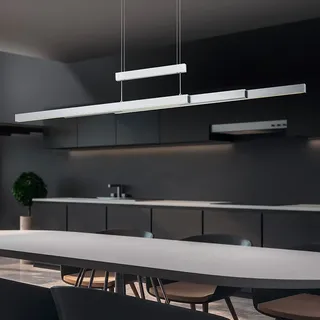 Trio LED-Pendelleuchte Trajan Alu, Eisen, Stahl & Metall Silber Nickel matt