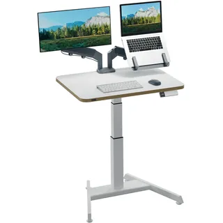 Leitz Ergo 65340001 elektrisch höhenverstellbarer Schreibtisch weiß rechteckig, A-Fuß-Gestell weiß 80,0 x 60,0 cm