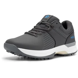 FitVille Herren SpeedEx Golfschuhe V4 Sneaker Extra Weit Walking Schuhe Leichte Bequeme Man Schuhe mit Schnürung atmungsaktive Trainingsschuh für Golf Sport Holzkohle Grau 45 EU X-Weit - 45 EU X-Weit