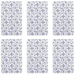 Ricolor Frühstücksbrettchen Indisch Blau, HPL, blau/weiß (6er Pack)