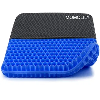 MOMOLILY Großes Gelsitzkissen Sitzkissen bürostuhl,Gelsitzkissen,Sitzkissen Orthopädisch-Hohe Atmungsaktivität, rutschfest, Waschbar, Komfortabel und Langlebig (Blau, 47 * 44 * 4)