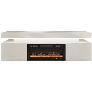 Mirjan24 EF 2D Glossa TV-Lowboard 190x59x41 cm Beige/Glas Holz PVC MDF Melamin Holzwerkstoff