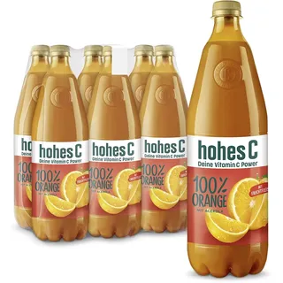 hohes C Orange mit Fruchtfleisch (6 x 1l), 100% Saft, Orangensaft, Vitamin C, ohne Zuckerzusatz laut Gesetz, vegan