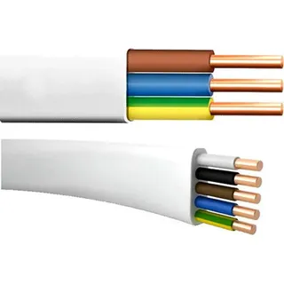 Flach Feuchtraumkabel Leitung YDYp NYM-J 3x1,5 20m