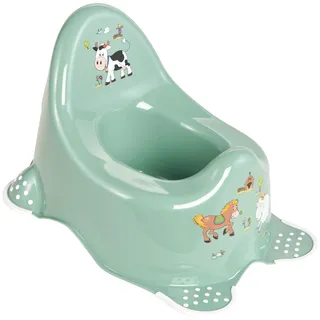 KEEEPER Funny Farm Babytopf, Ab ca. 18 Monate bis 3 Jahre, Anti-Rutsch-Funktion, Adam, Nordic Green