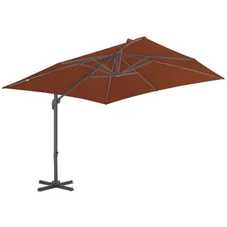 mit Aluminium-Mast 400 x 300 cm Terrakotta