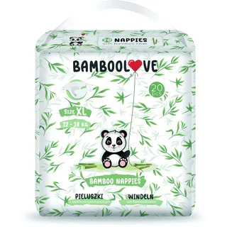 BAMBOOLOVE Bambus-Einwegwindeln - Hypoallergene, ökologische Windeln für Babys - Keine Hautirritationen und Windelausschlag - Weich und bequem nappy - Ohne Chemikalien - Biologisch abbaubar - XL - 20