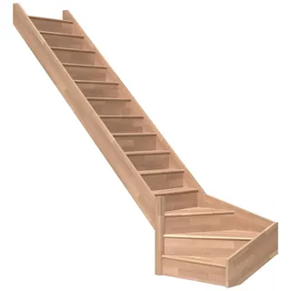 DOLLE Wangentreppe Paris 1/4 gewendelt mit Setzstufen Buche FSC