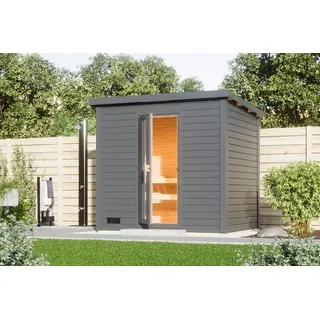 Karibu Saunahaus Hytti 3 terragrau Energiesparende Saunatür Ohne Ofen - 50% Rabatt auf Dacheindeckung
