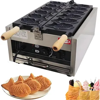 Nuxyyds Elektrische Taiyaki-Maschine, Taiyaki-Fischwaffeleisen, Taiyaki-Eismaschine, Antihaftbeschichtung, Geformte Doppelpfannenform, Für Zuhause, DIY-Kochen, Party-Dessert