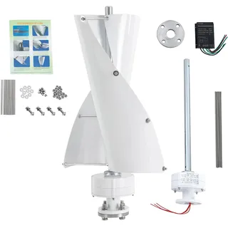 Windkraftanlage, 100W Vertikale Windgenerator mit Steuergerät, 2-Blatt-Windkraftgenerator, Windgeschwindigkeit 13m/s, Geräuscharmer, für Haus, Geschäft
