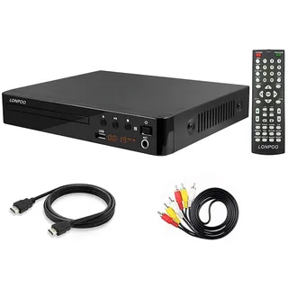 LP-099 DVD-Player für TV, Region-Free DVD Player CD Player mit HDMI-Anschluss (1080p Upscaling), HDMI AV-Ausgang, USB-Eingang, alle Regionen frei integriertes PAL NTSC-System (LP-099)