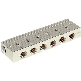 Riegler Verteilerleiste, 8 integrierte Kugelhähne, Alu-Druckguss, G 3/8