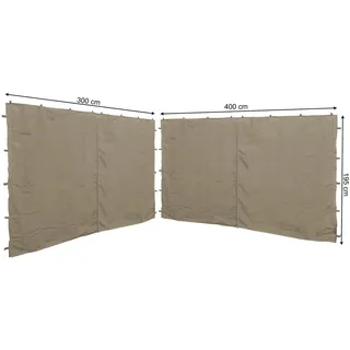 Quick Star 2 Seitenteile mit RV für Pavillon 3x4m Seitenwand Beige ral 1001