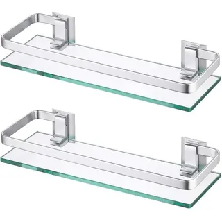 Glasregal Badezimmer, 30cm Duschablage aus Aluminium, Badablage für Badezimmer, Schlafzimmer, Küche, Büro - 2