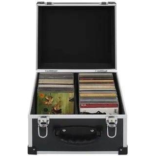 vidaXL CD-Koffer für 40 CDs Aluminium ABS Schwarz