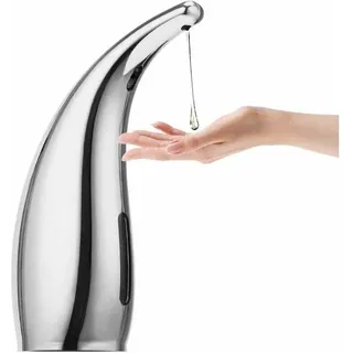 Seifenspender, automatisch, berührungslos Infrarot, 300 ml, elektrisch, für Bad oder Küche, silber