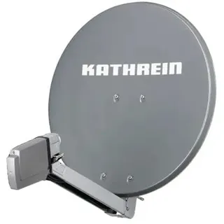 HD Sat Anlage von Kathrein für 4 Anschlüsse mit Kathrein CAS 80 (75cm) in grau Quad LNB - Für HDTV 1080p, 3D, Ultra HD 4K