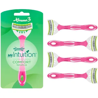 Wilkinson Sword myIntuition Xtreme 3 Comfort Sensitive Damen Einwegrasierer, 4er-Pack Damenrasierer für empfindliche Haut