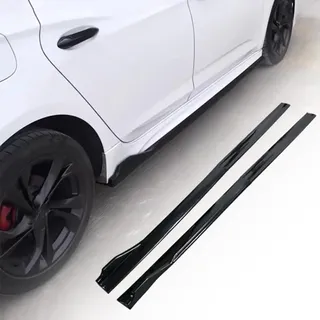 Spulhc Auto Seitenschweller Verlängerungslippe für BMW X3 G01 2018 2019, ABS Seitenschweller Winglet Splitter Spoiler,Black-Black