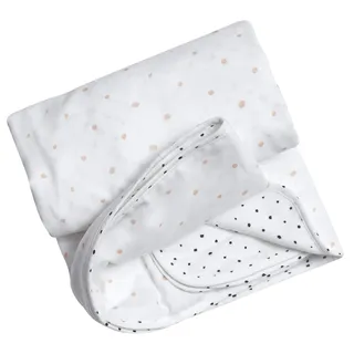 Babydecke GOTS zertifiziert aus BIO-Baumwolle, 2-lagig, 130 x 130 cm - Kleckse apricot und schwarz