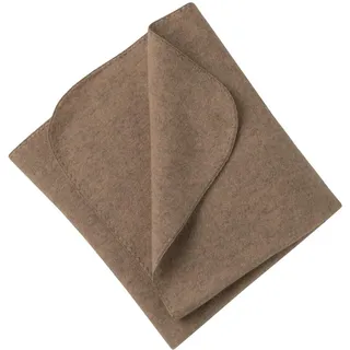 Engel Natur, Baby Schurwoll-Fleece Decke mit Muschelkante 100% Wolle - natural - 80x100 cm, braun