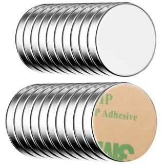 ECENCE Magnet Neodym Klebe-Magnete 20x selbstklebend Magnet rund (20-St) 15x2mm