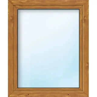 ARON Basic+ Kunststofffenster 1 Flügelig (Dreh-Kipp) 105x115 cm Golden Oak DIN Rechts (Förderfähig)