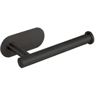 Toilettenpapierhalter aus Edelstahl, selbstklebend, ohne Bohren, wasserdicht, Verwendung für Badezimmer (Toilettenpapier, Gesichtstücher) & Küche (Papierhandtücher, Frischhaltefolie) (kurz - schwarz)
