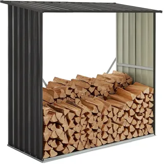 Juskys Holzunterstand Enno 163 x 83 x 154 cm anthrazit