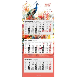 ALPHA EDITION GmbH & Co. KG 3-Monatskalender Design 2027 Wandkalender 33x80 cm