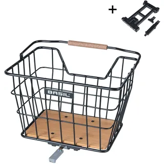 Basil Nordland Fahrradkorb Schwarz/Natur Braun