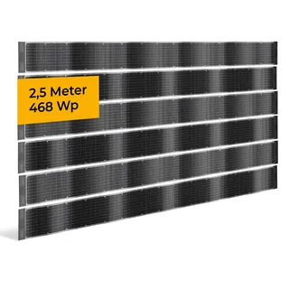 sunbooster VERTICAL+ 6 Streifen flexible, bifaziale PV-Sichtschutzstreifen in 2,5m Breite (498Wp), schwarz (501V_25_06)