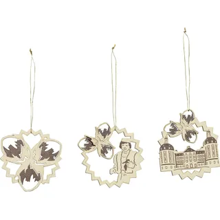 Erzgebirge Baumbehang 3er Set drei Haselnüsse für Aschenbrödel® SAICO Original