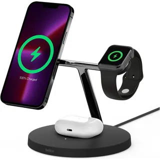 Belkin BoostCharge Pro 3-in-1-Ladegerät mit MagSafe Schwarz