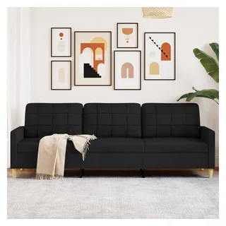 vidaXL Schlafcouch Stoff 3-Sitzer Schwarz