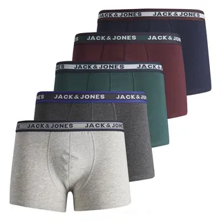 JACK & JONES JACK - JONES Boy TRUNKS, Baumwoll-Stretch, Logobund, Grau/Blau/Grün/Rot | 140