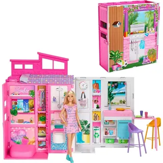 Barbie Puppenhaus Barbie Ferienhaus pink HRJ77