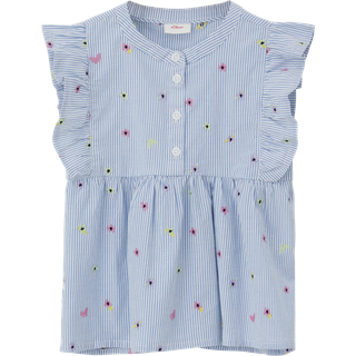 s.Oliver - Shirtbluse mit Rundhalsausschnitt, Kinder, blau, 140