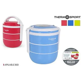 Lunchbox Quittin Lunchbox Thermo Behälter stapelbar 3 Etagen Farben zufällig So, Glas, (1-tlg) bunt