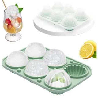 luxuskollektion Eiswürfelform Eiswürfelform Silikon 5cm Eiskugelform Deckel Grün-whiskykugeln, (1-tlg) grün