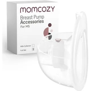 Momcozy Komplettes Set, nur kompatibel mit momcozy M5, nicht für andere. Original-M5-Milchpumpen-Ersatzzubehör (160 ml, mit doppelt versiegeltem Flansch 24 mm)