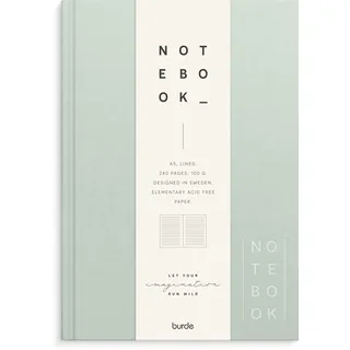 Burde Publishing AB Burde Notizbuch Textil grün liniert A5
