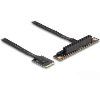 DeLock M.2 Key A+E zu PCIe x8 NVMe Adapter gewinkelt mit 20 cm Kabel