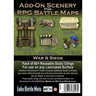 Loke BattleMats - Kriegsszenario: Add-On Scenery War & Siege - Miniature Wargame - Ab 12 Jahren