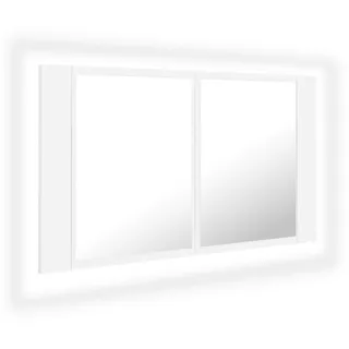 vidaXL Spiegelschrank 80 cm weiß 2 Türen
