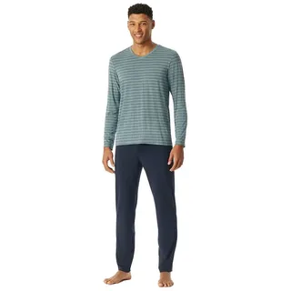 Schiesser Schlafanzug Herren Pyjama Set Long Life Soft grün 56/XXL