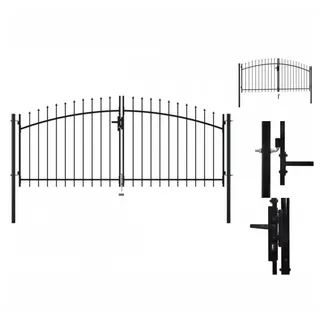 vidaXL Doppelflügel-Gartentor mit Speerspitzen 300 x 150 cm