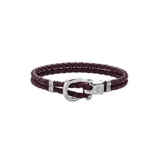 Beerenfarbiges Phinity Armband aus Leder