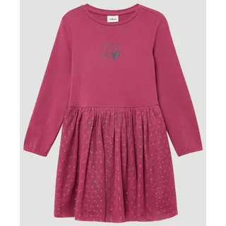 s.Oliver Minikleid Kleid Kurzes Kleid mit Mesh-Rock und Glitzerprint rosa 92 EU